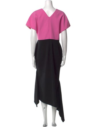 Christian Siriano Colorblock Pattern Long Dress