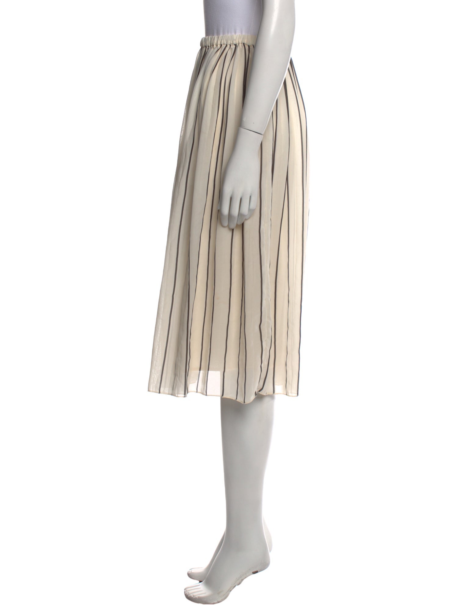 Christian Siriano Striped Knee-Length Skirt