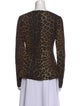 Christian Siriano Animal Print Crew Neck Blouse