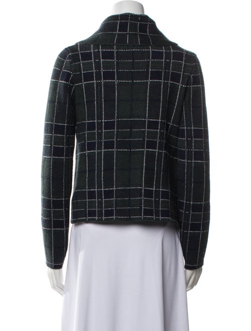 Christian Siriano Plaid Print Biker Jacket