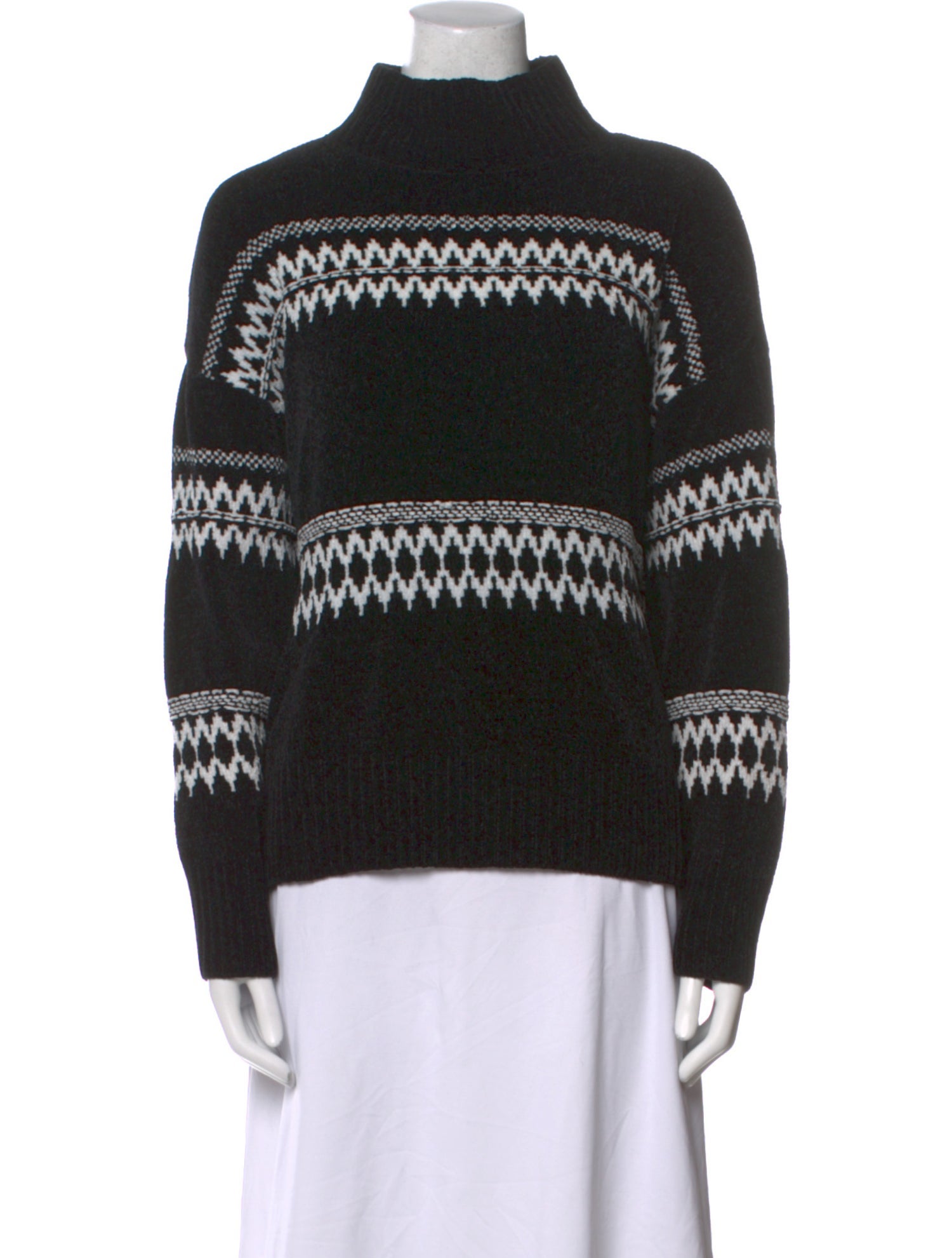Christian Siriano Striped Mock Neck Sweater