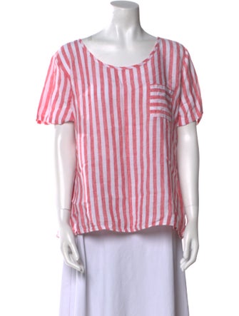 Christian Siriano Linen Striped Blouse