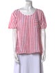 Christian Siriano Linen Striped Blouse