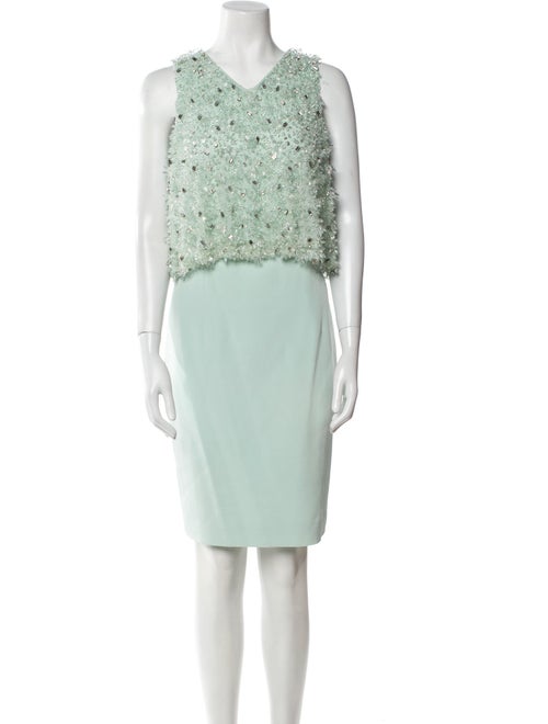 Christian Siriano V-Neck Knee-Length Dress