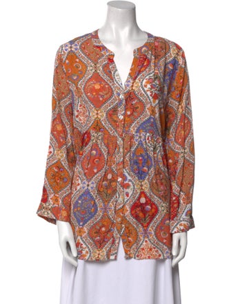 Christian Siriano Printed V-Neck Tunic