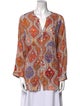 Christian Siriano Printed V-Neck Tunic