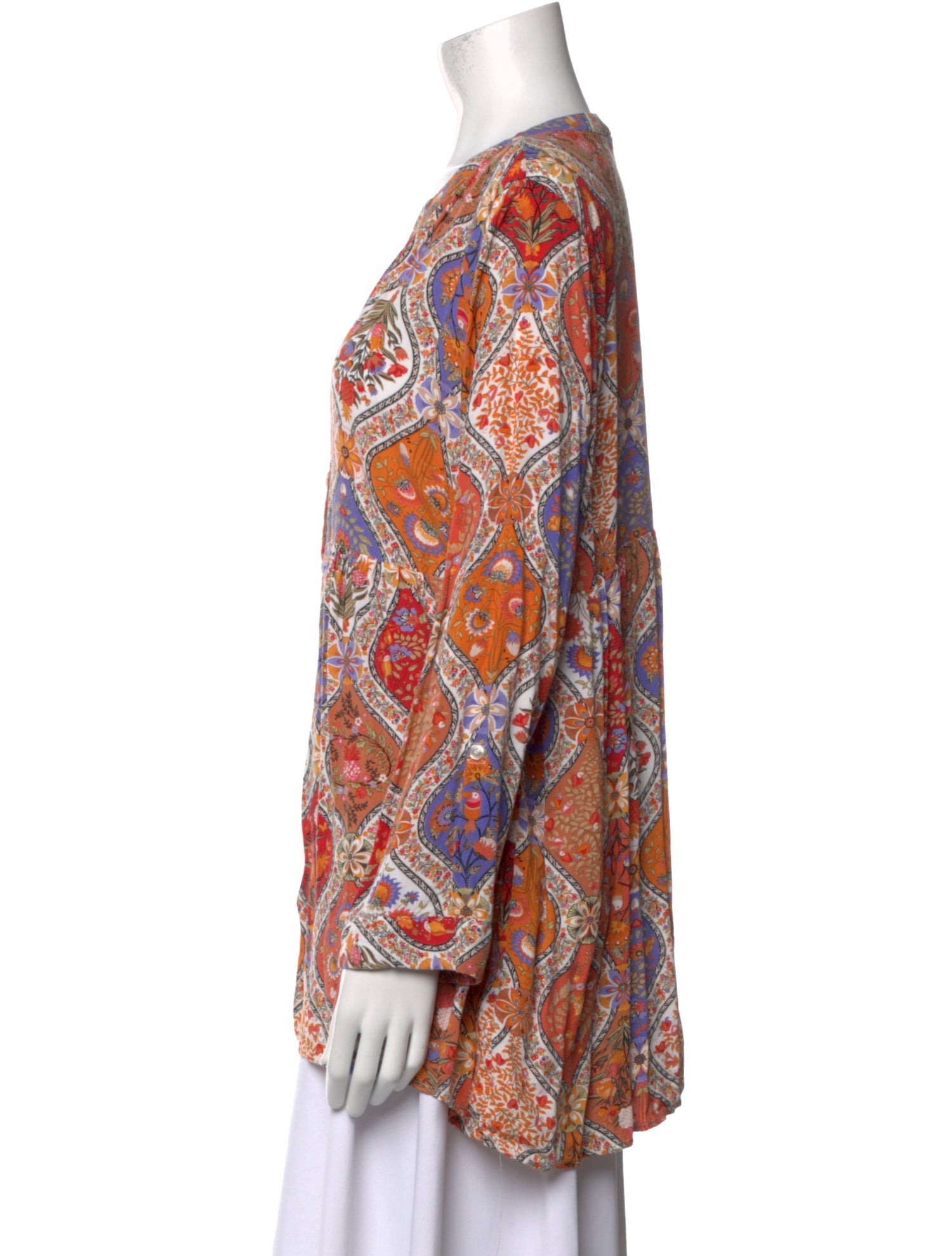 Christian Siriano Printed V-Neck Tunic