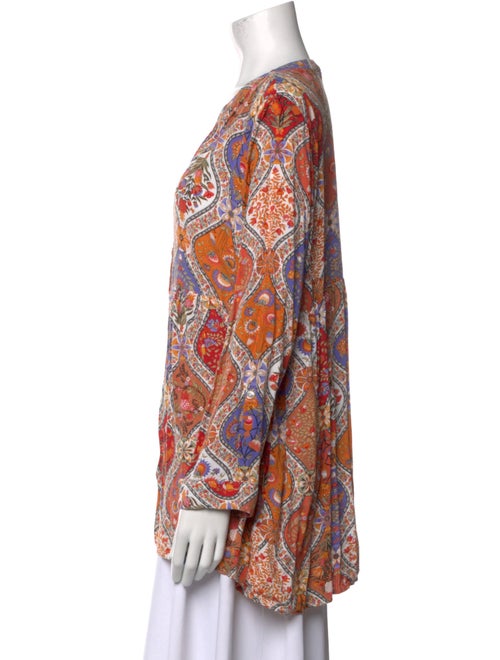 Christian Siriano Printed V-Neck Tunic