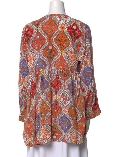 Christian Siriano Printed V-Neck Tunic