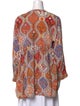 Christian Siriano Printed V-Neck Tunic