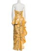 Christian Siriano Floral Print Long Dress