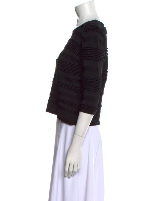 Christian Siriano Bateau Neckline Three-Quarter Sleeve Crop Top