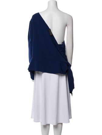 Christian Siriano One-Shoulder Long Sleeve Blouse