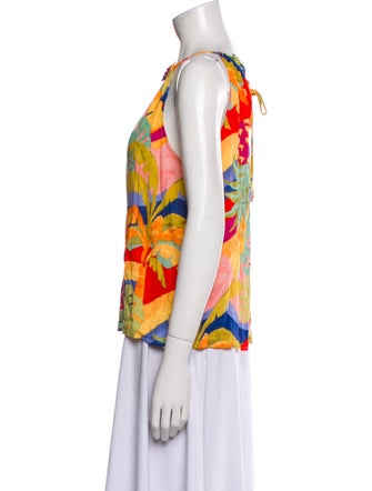 Christian Siriano Printed Halterneck Blouse
