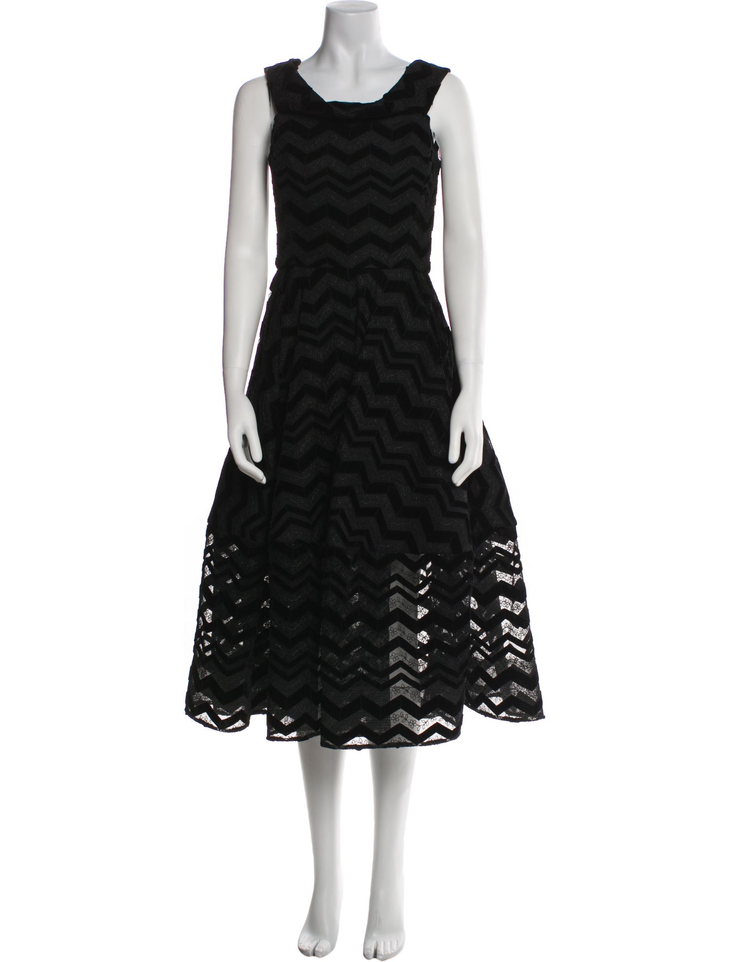 Christian Siriano Lace Pattern Midi Length Dress