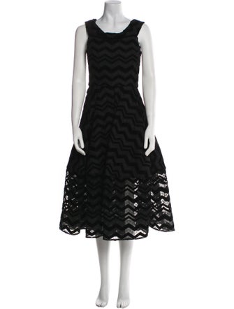 Christian Siriano Lace Pattern Midi Length Dress