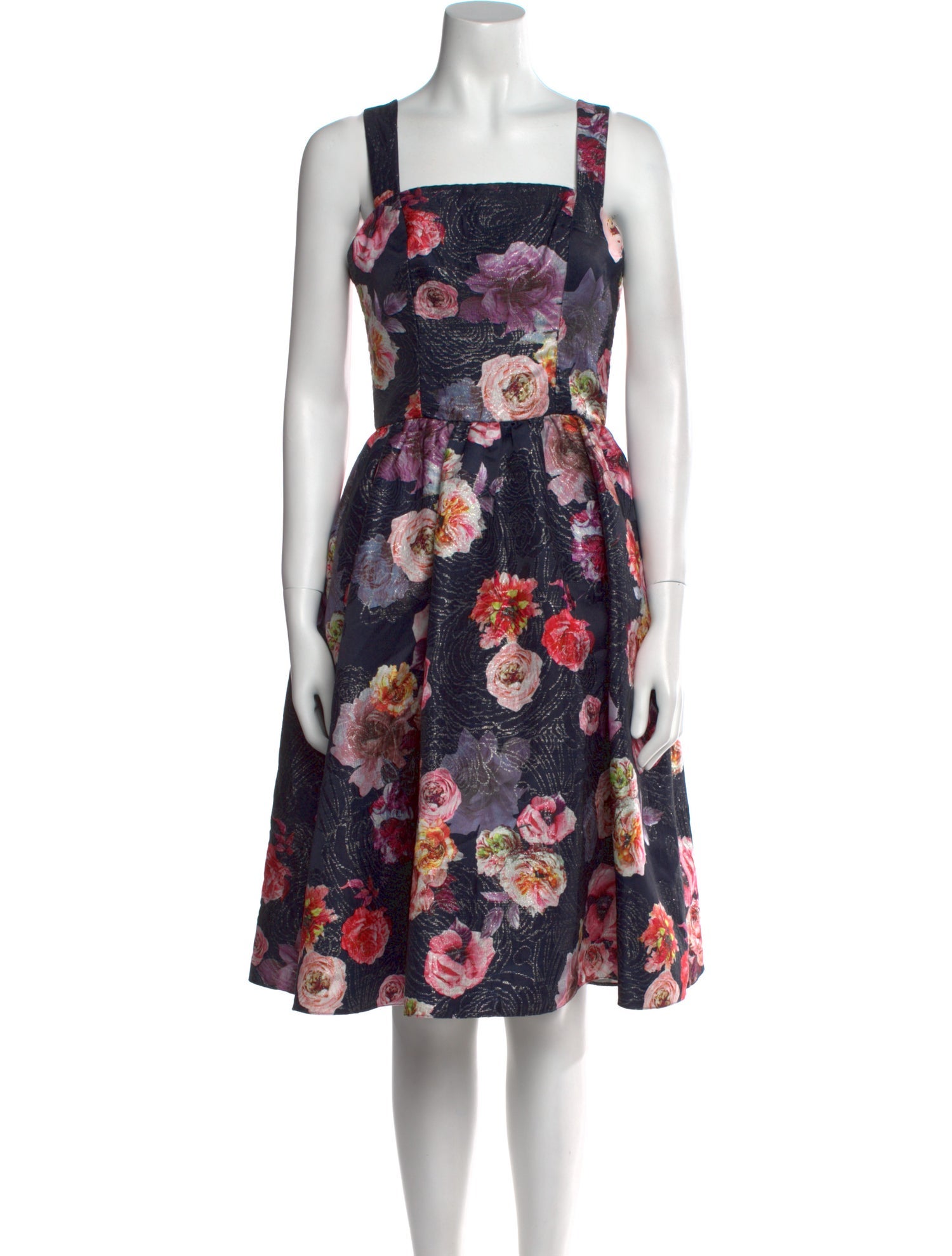 Christian Siriano Floral Print Knee-Length Dress