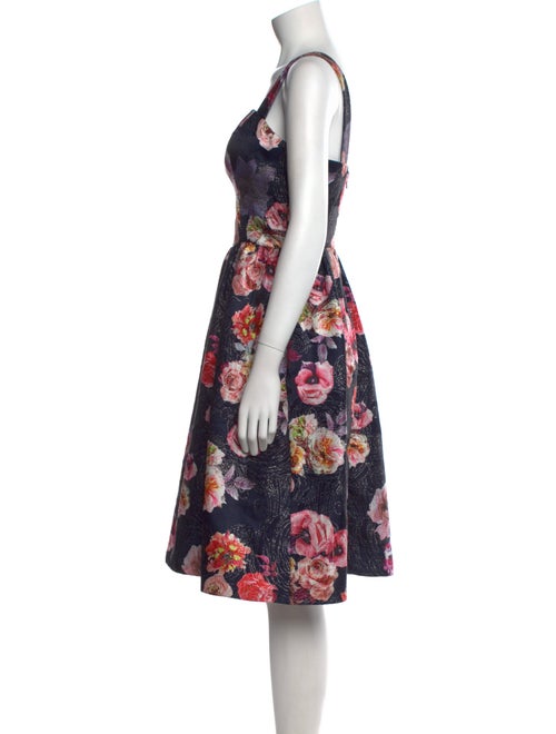 Christian Siriano Floral Print Knee-Length Dress