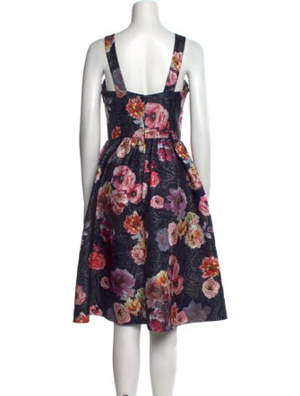 Christian Siriano Floral Print Knee-Length Dress