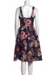 Christian Siriano Floral Print Knee-Length Dress