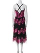 Christian Siriano Floral Print Midi Length Dress