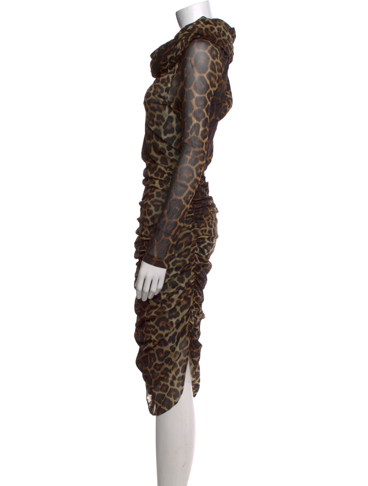 Christian Siriano Animal Print Midi Length Dress