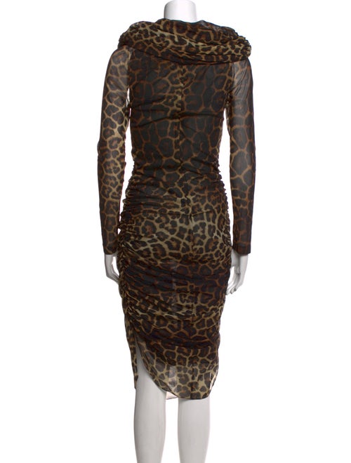 Christian Siriano Animal Print Midi Length Dress
