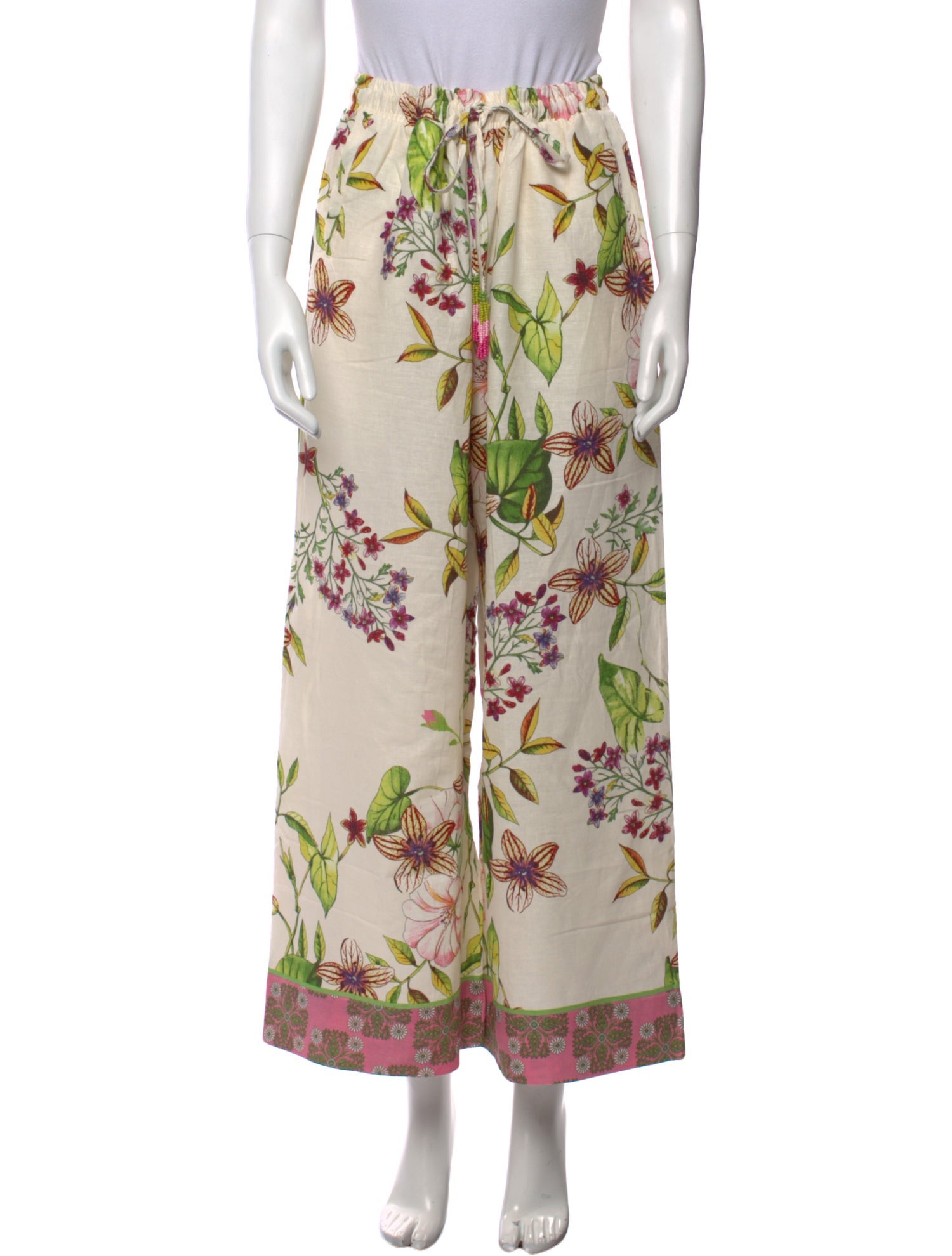 Christian Siriano Linen Wide Leg Pants