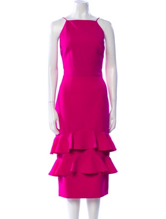 Christian Siriano Square Neckline Knee-Length Dress