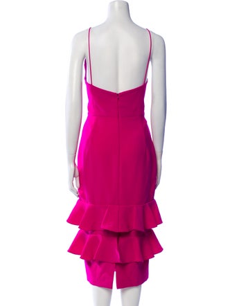 Christian Siriano Square Neckline Knee-Length Dress