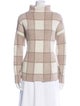 Christian Siriano Plaid Print Mock Neck Sweater