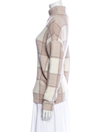 Christian Siriano Plaid Print Mock Neck Sweater