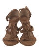 Christian Siriano Suede Fringe Trim Accent Gladiator Sandals