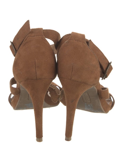 Christian Siriano Suede Fringe Trim Accent Gladiator Sandals