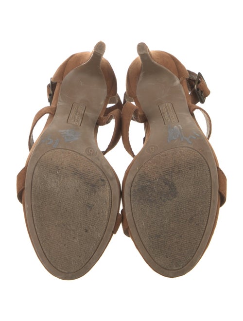 Christian Siriano Suede Fringe Trim Accent Gladiator Sandals