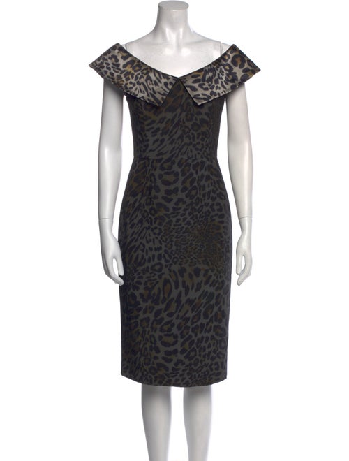 Christian Siriano Animal Print Knee-Length Dress