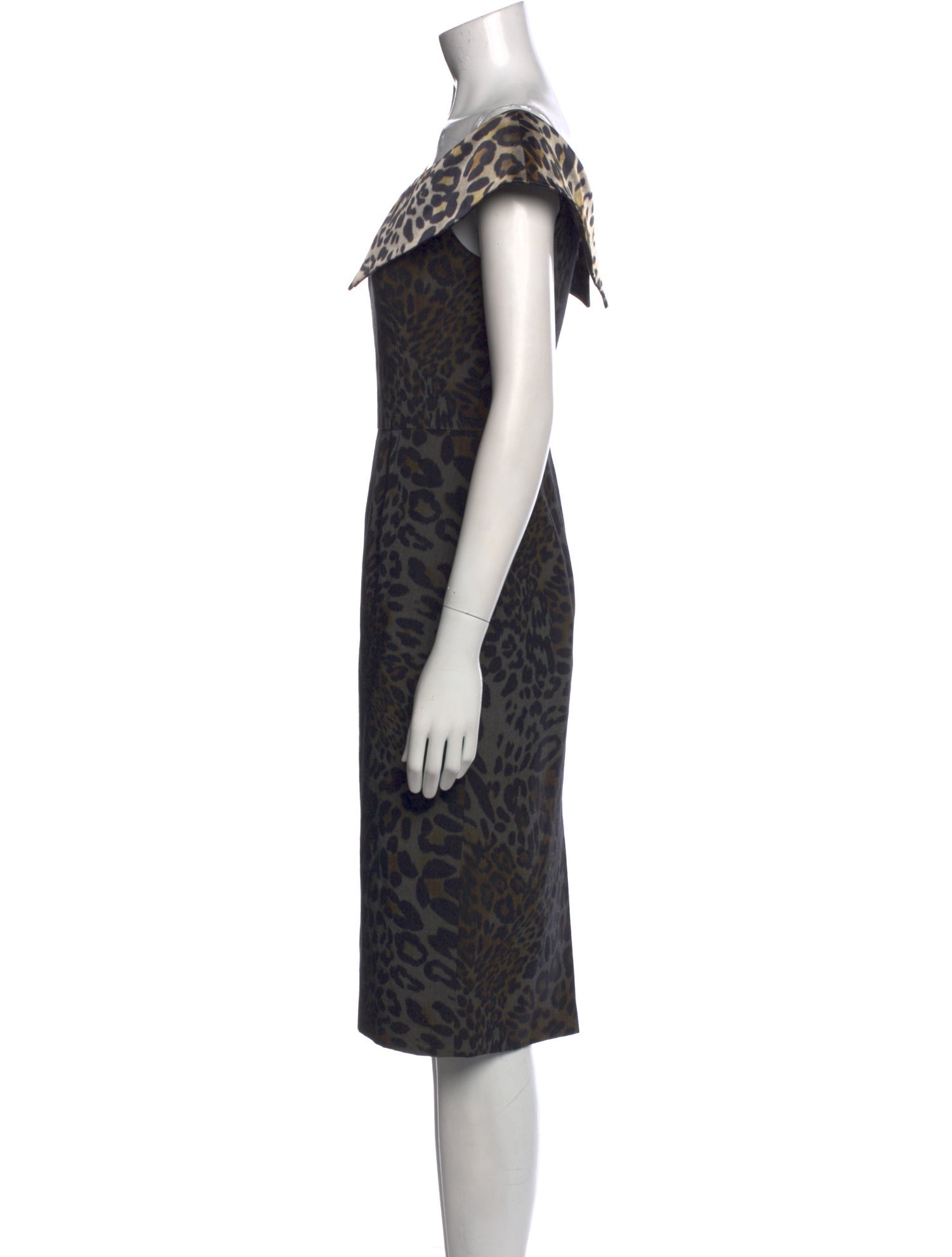 Christian Siriano Animal Print Knee-Length Dress