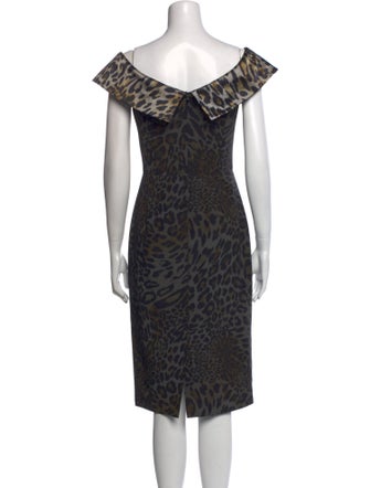 Christian Siriano Animal Print Knee-Length Dress
