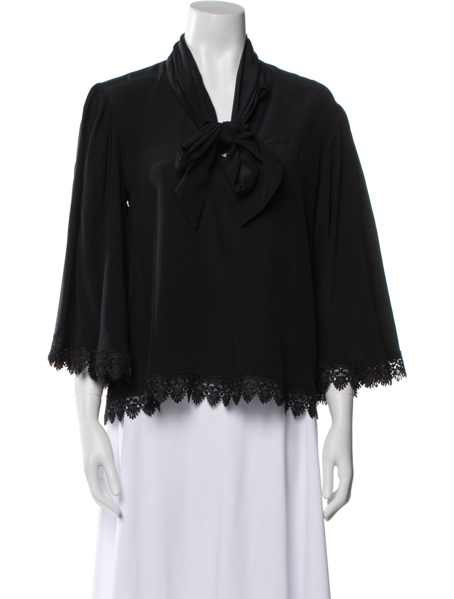 Christian Siriano Silk V-Neck Blouse