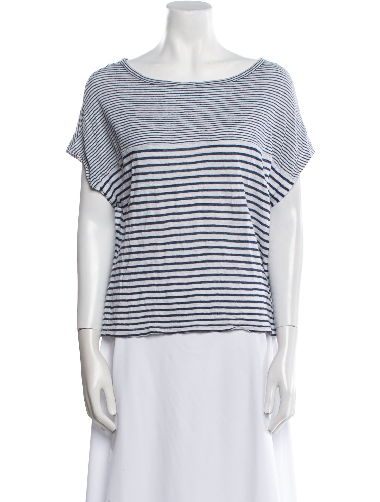 Christian Siriano Linen Striped T-Shirt