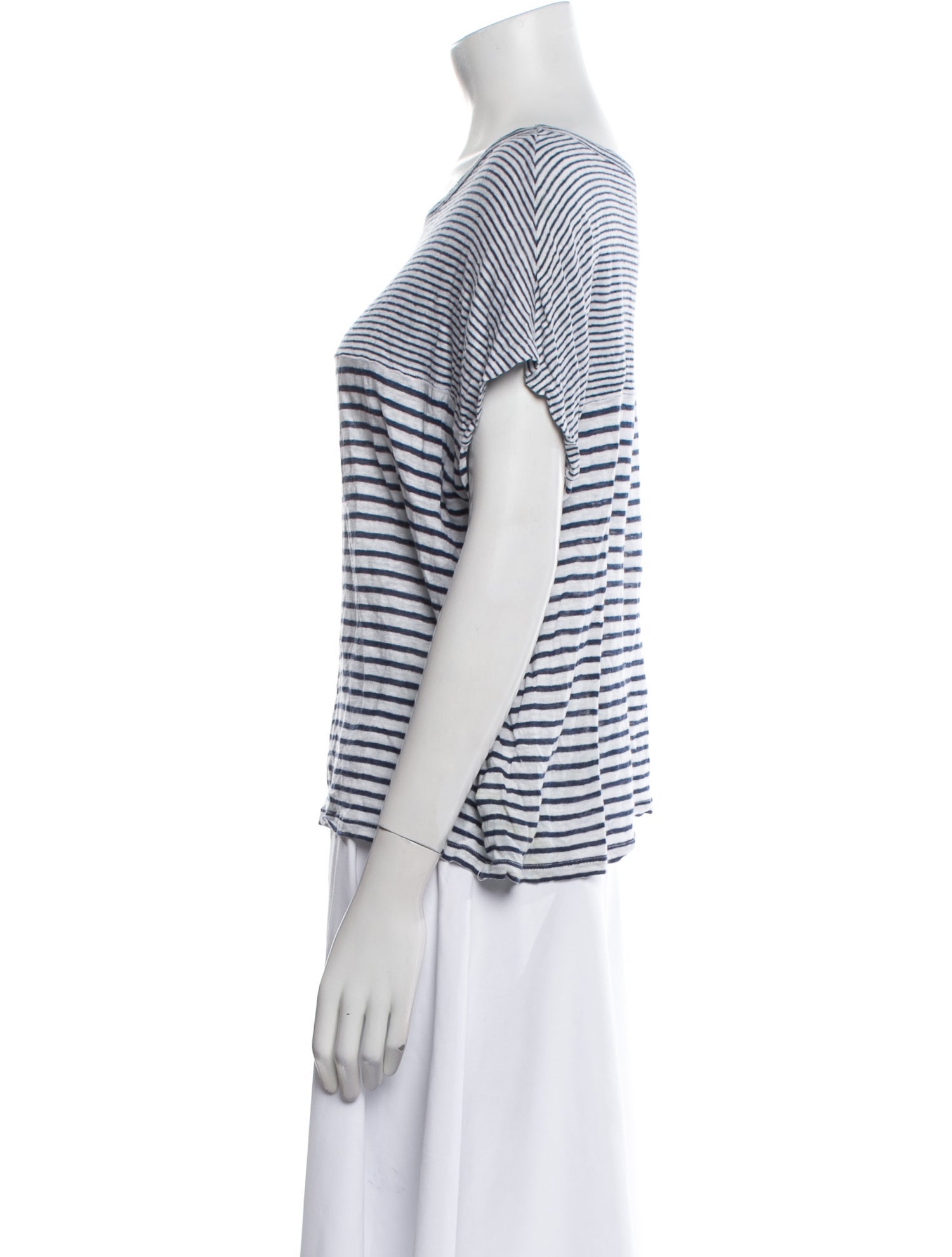 Christian Siriano Linen Striped T-Shirt
