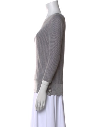 Christian Siriano Striped Bateau Neckline Top