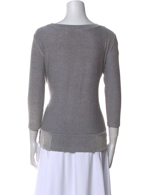 Christian Siriano Striped Bateau Neckline Top