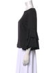 Christian Siriano Scoop Neck Three-Quarter Sleeve Blouse