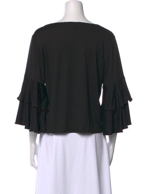 Christian Siriano Scoop Neck Three-Quarter Sleeve Blouse