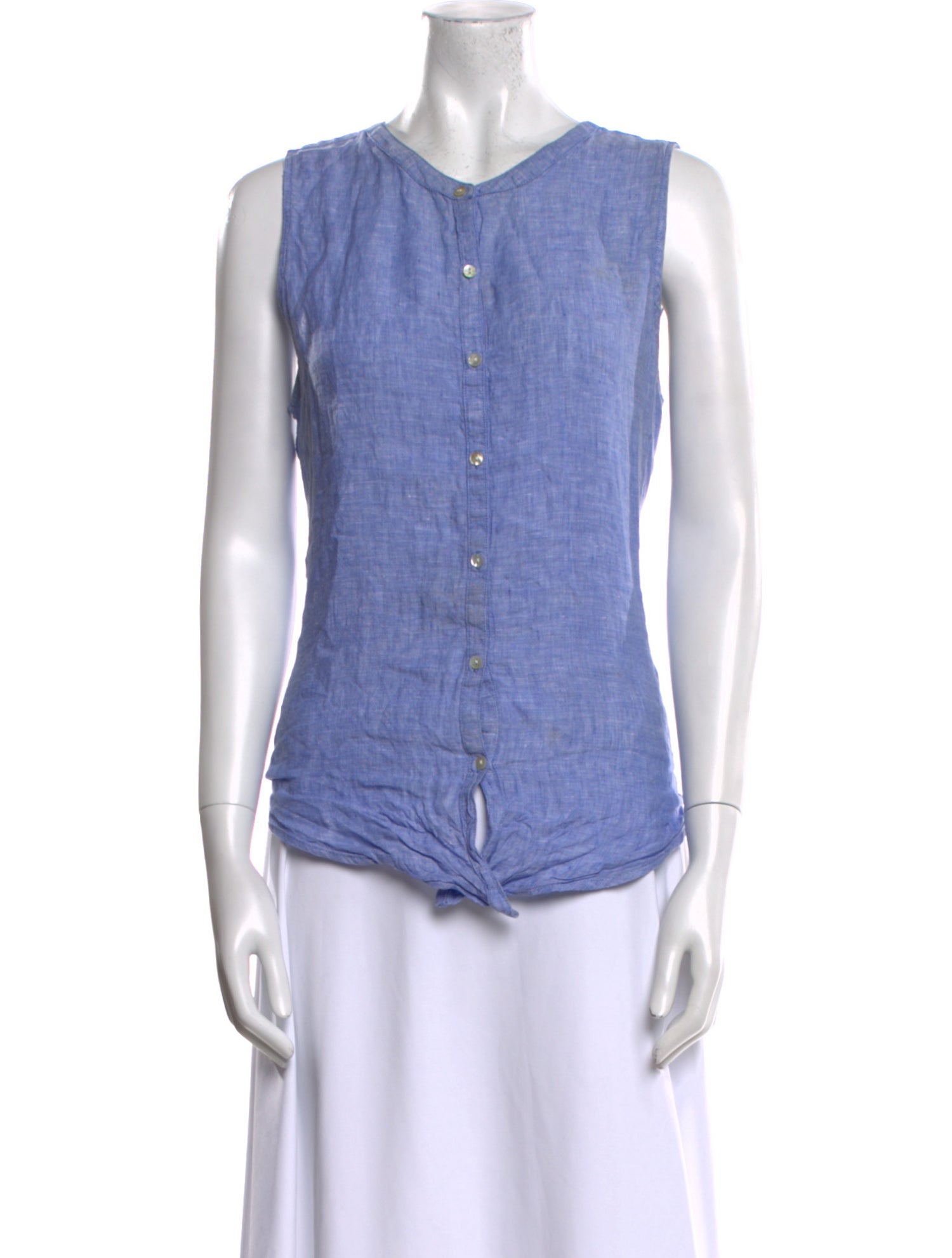 Christian Siriano Linen V-Neck Top