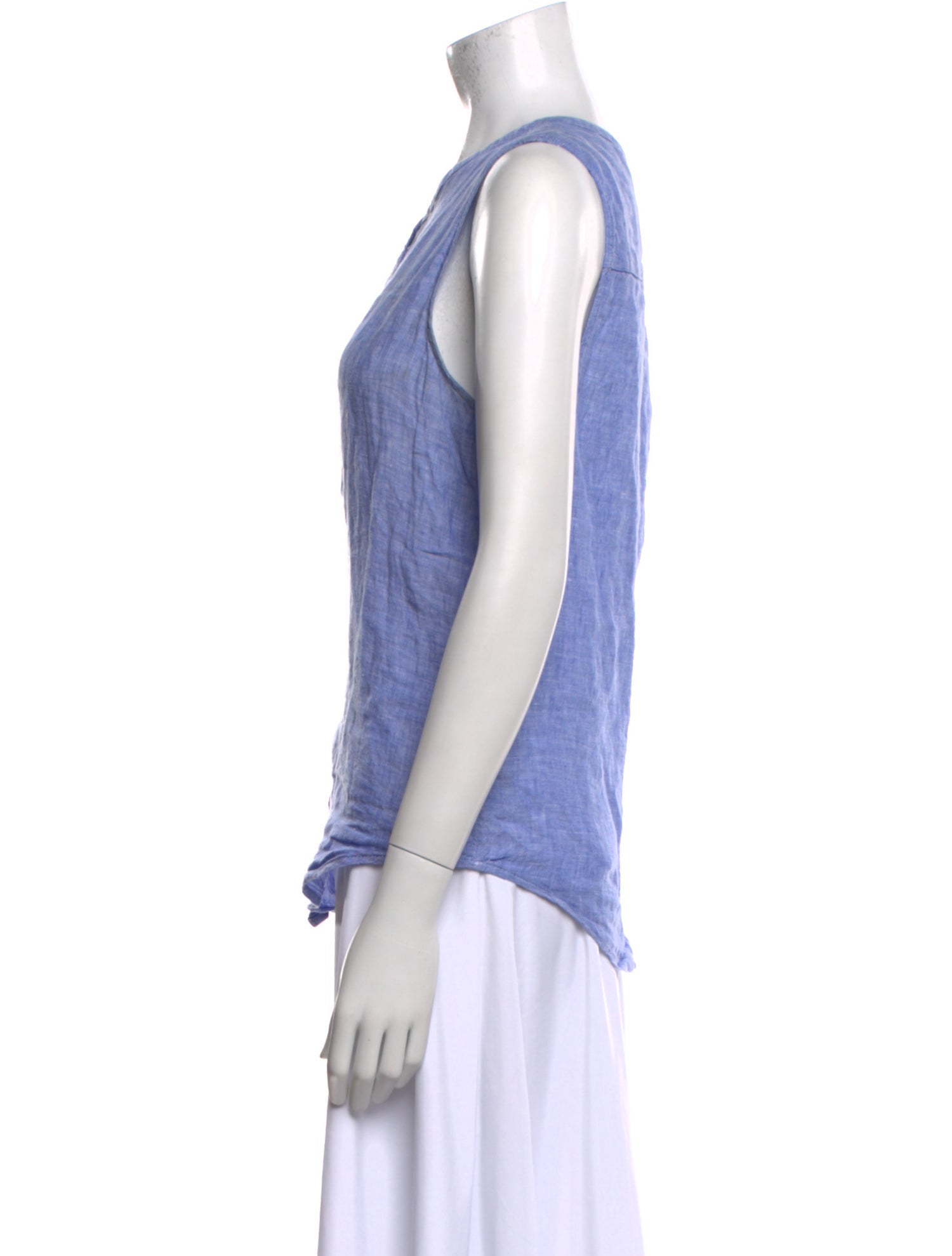 Christian Siriano Linen V-Neck Top