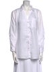 Christian Siriano Linen Long Sleeve Button-Up Top