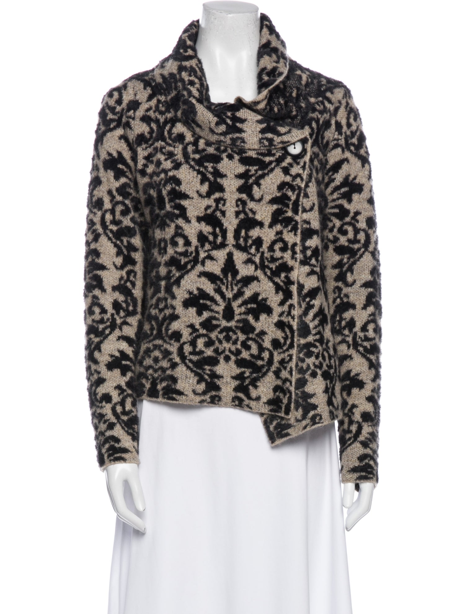 Christian Siriano Nylon Printed Faux Fur Jacket