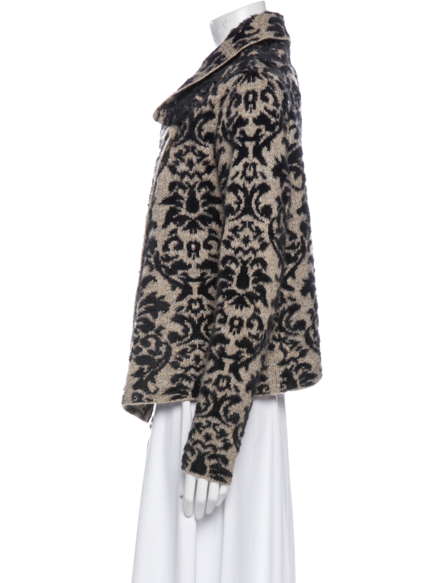 Christian Siriano Nylon Printed Faux Fur Jacket